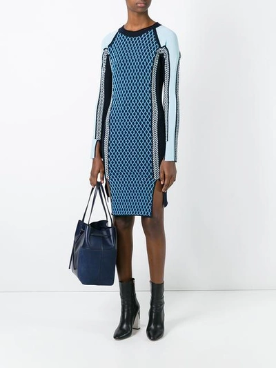 Shop Versace Runway Knit Sport Dress - Blue