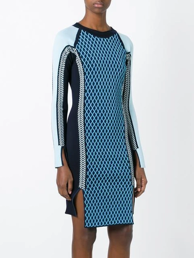 Shop Versace Runway Knit Sport Dress - Blue