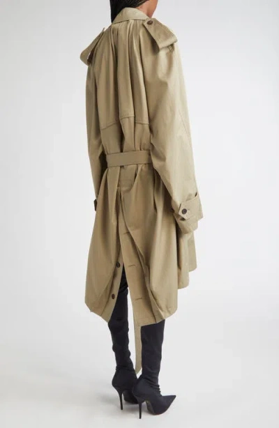 Balenciaga Draped Trench Coat In Neutral