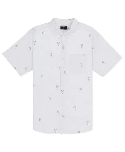 Hurley Men's One And Only Stretch Print Short Sleeve Shirt In White