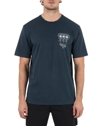 Hurley Men's Skulls And Flowers Short Sleeve T-shirt In Blue