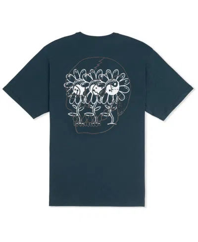 Hurley Men's Skulls And Flowers Short Sleeve T-shirt In Blue