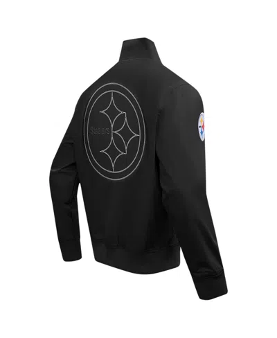 Pro Standard Men's Black Pittsburgh Steelers Paint The City Twill Full-zip Jacket In Black