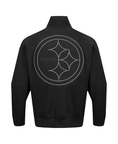 Pro Standard Men's Black Pittsburgh Steelers Paint The City Twill Full-zip Jacket In Black