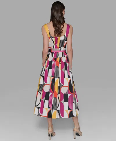 Karl Lagerfeld Petite Abstract-print Midi Dress In Multi
