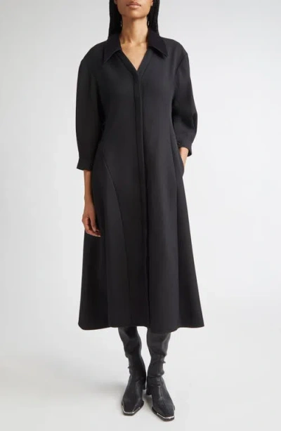 Jil Sander Wool Twill Midi Shirtdress