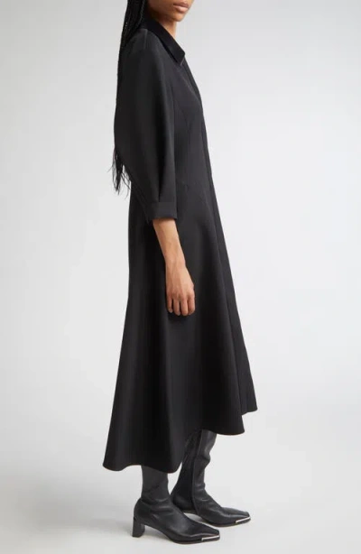 Jil Sander Wool Twill Midi Shirtdress