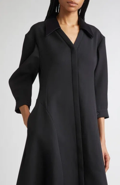 Jil Sander Wool Twill Midi Shirtdress