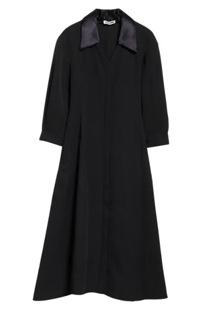 Jil Sander Wool Twill Midi Shirtdress