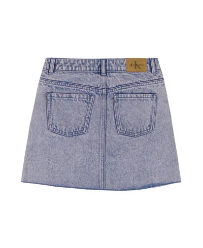 Calvin Klein Clavin Klein Big Girls Overdyed Denim Mini Skirt In Blue