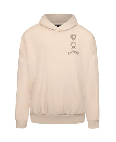 Levelwear Men's Cream Florida Panthers Contact Stamp Pullover Hoodie In Neutral