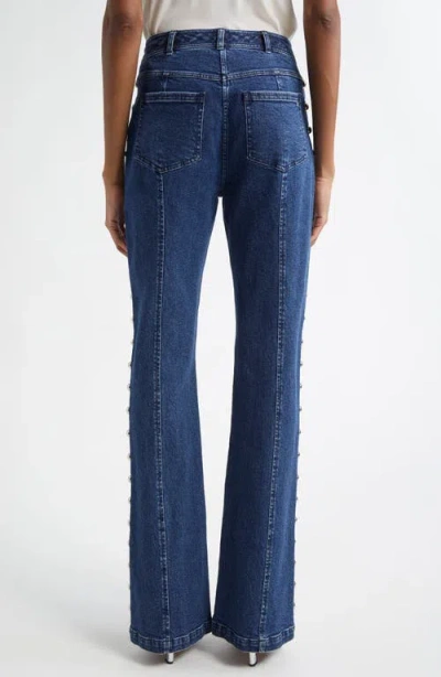 Cinq À Sept Shailene Studded Flare Jeans In Blue