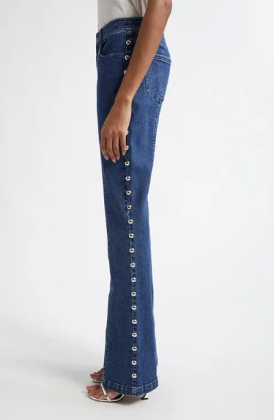 Cinq À Sept Shailene Studded Flare Jeans In Blue