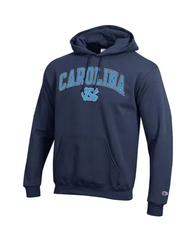 Champion Men'sâ Navy North Carolina Tar Heels Arch Over Logo Pullover Hoodie In Blue