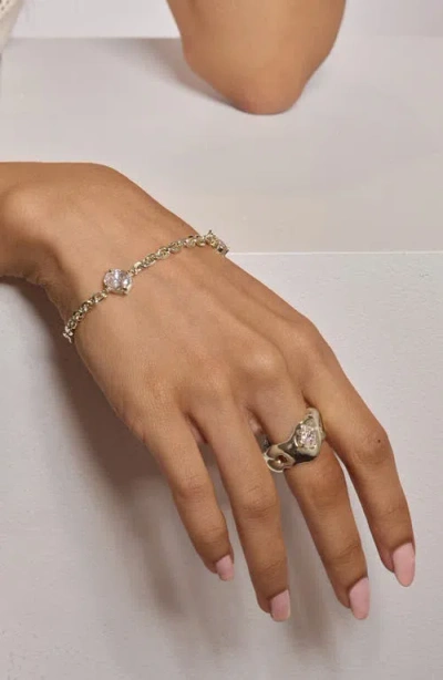 Lady Grey Crystal Tilt Cubic Zirconia Bracelet