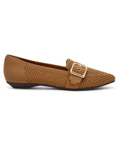 Anne Klein Women's Oakland Buckle Strap Knit Flats