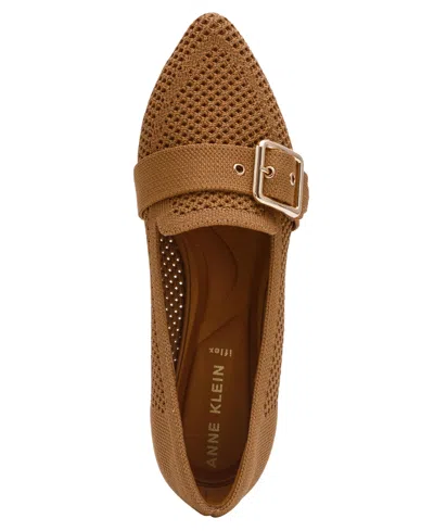 Anne Klein Women's Oakland Buckle Strap Knit Flats