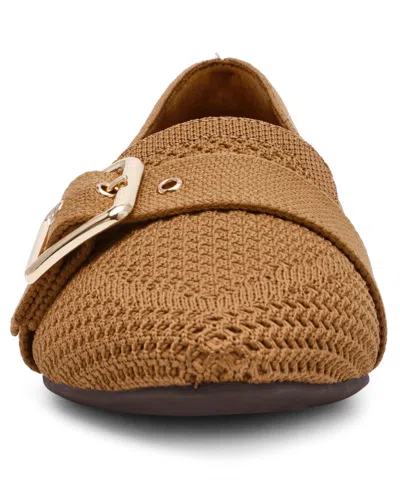 Anne Klein Women's Oakland Buckle Strap Knit Flats