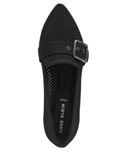 Anne Klein Women's Oakland Buckle Strap Knit Flats