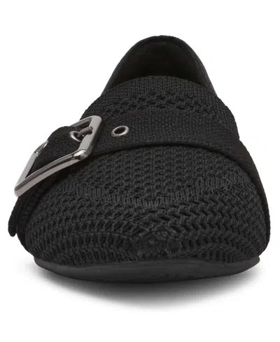 Anne Klein Women's Oakland Buckle Strap Knit Flats
