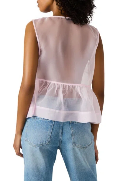 Steve Madden Paulina Sheer Sleeveless Top In Pink
