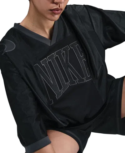 Nike Women's Oversized Short-sleeve Graphic Top In Black