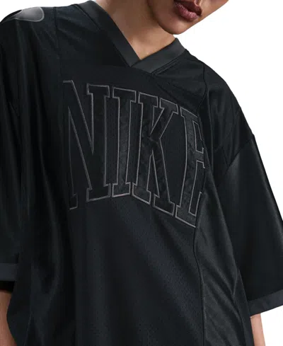 Nike Women's Oversized Short-sleeve Graphic Top In Black