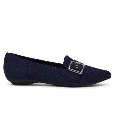 Anne Klein Women's Oakland Buckle Strap Knit Flats