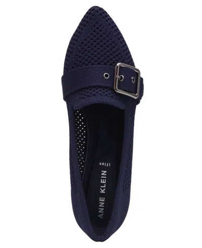 Anne Klein Women's Oakland Buckle Strap Knit Flats