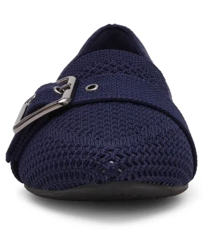 Anne Klein Women's Oakland Buckle Strap Knit Flats
