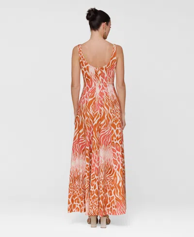 Avec Les Filles Mixed Animal Print Paneled Linen Blend Maxi Dress In Multi