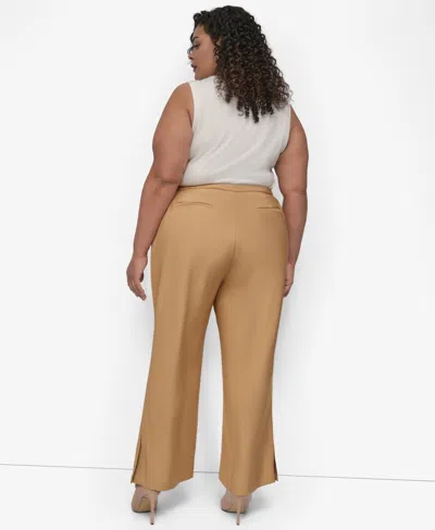 Dkny Plus Size Sueded Canvas High-rise Pants