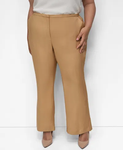 Dkny Plus Size Sueded Canvas High-rise Pants