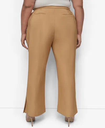 Dkny Plus Size Sueded Canvas High-rise Pants