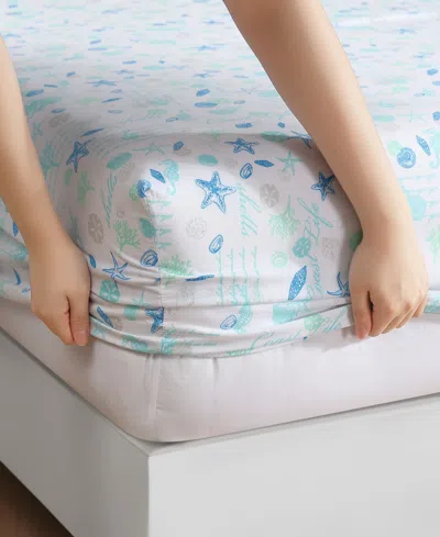 Beatrice Home Fashions Coastal Printed 4-pc. Sheet Set, King In Blue