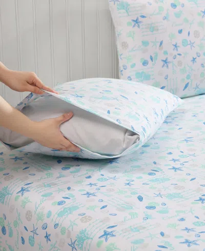 Beatrice Home Fashions Coastal Printed 4-pc. Sheet Set, King In Blue