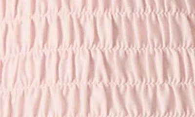 Steve Madden Cecilie Smocked Ruffle Cotton Sleeve Top In Pink