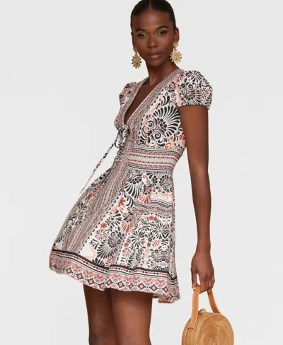 Avec Les Filles Women's Tie-front Fit & Flare Dress In Multi