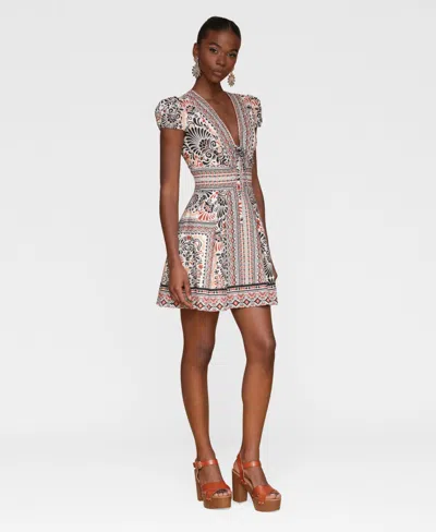 Avec Les Filles Women's Tie-front Fit & Flare Dress In Multi