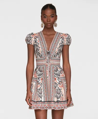 Avec Les Filles Women's Tie-front Fit & Flare Dress In Multi