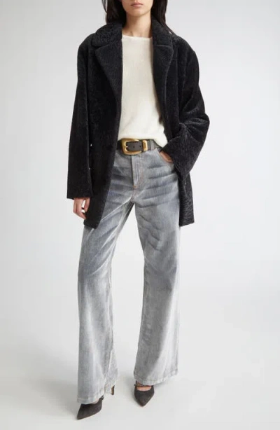 Eleventy Genuine Merino Shearling Jacket In Black