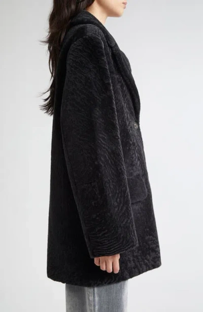 Eleventy Genuine Merino Shearling Jacket In Black