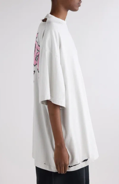 Balenciaga Oversize Graphic T-shirt In White