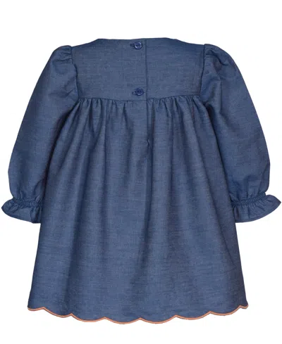 Bonnie Baby Baby Girls Embroidered Denim Dress In Blue