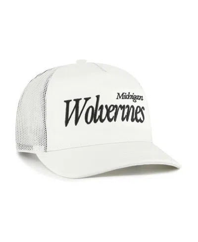 47 Brand Men's And Women's Cream Michigan Wolverines Foundation Script Adjustable Trucker Hat