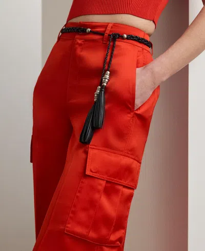 Ralph Lauren Women's Satin Charmeuse Wide-leg Cargo Pants