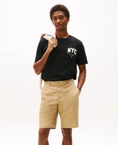 Tommy Hilfiger Embroidered Nyc Logo T In Black