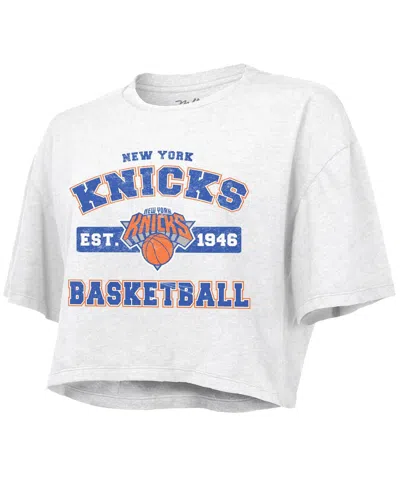 Majestic Women's White New York Knicks Boxy Crop Top