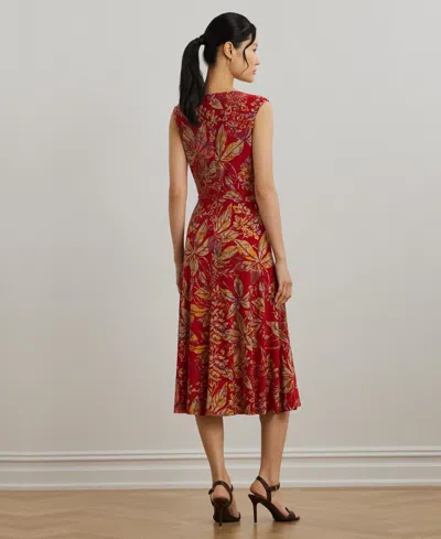 Ralph Lauren Floral Twist-front Stretch Jersey Dress In Multi