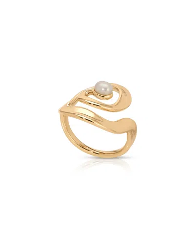 Ettika Aura Swirl Freshwater Pearl Statement Ring